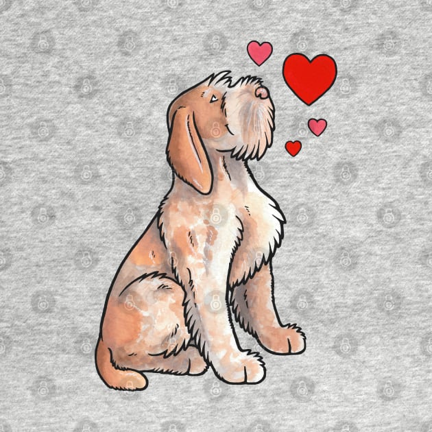 Italian Spinone love by animalartbyjess